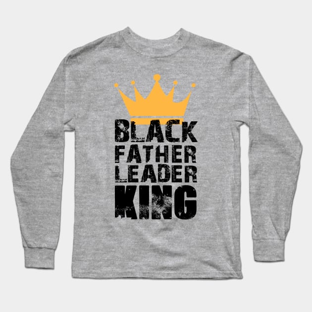 Black Father Leader King Long Sleeve T-Shirt by UrbanLifeApparel